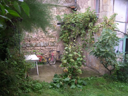 small terrace behind the house
