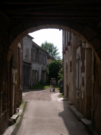 communal courtyard behind the house