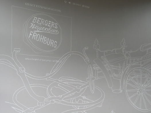 Bergers Wagenbau carriage black board