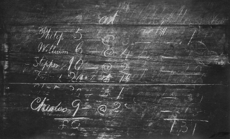 first known photographed blackboard
