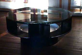 polyester glass top table